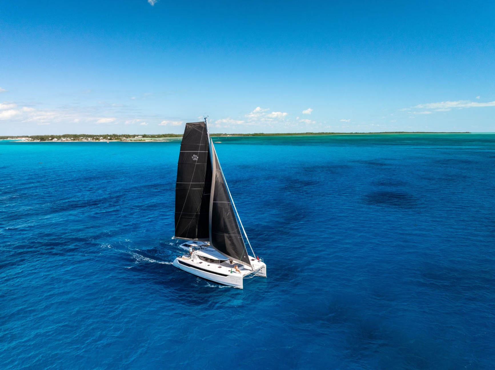Leopard 52 sailing aerial